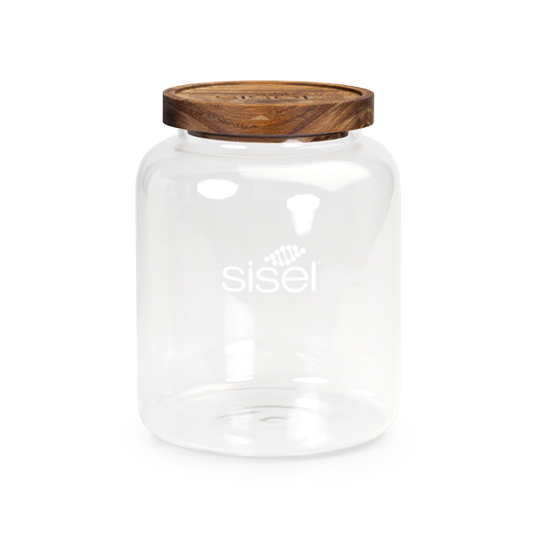 Swag - Glass Canister-Wood Lid - 